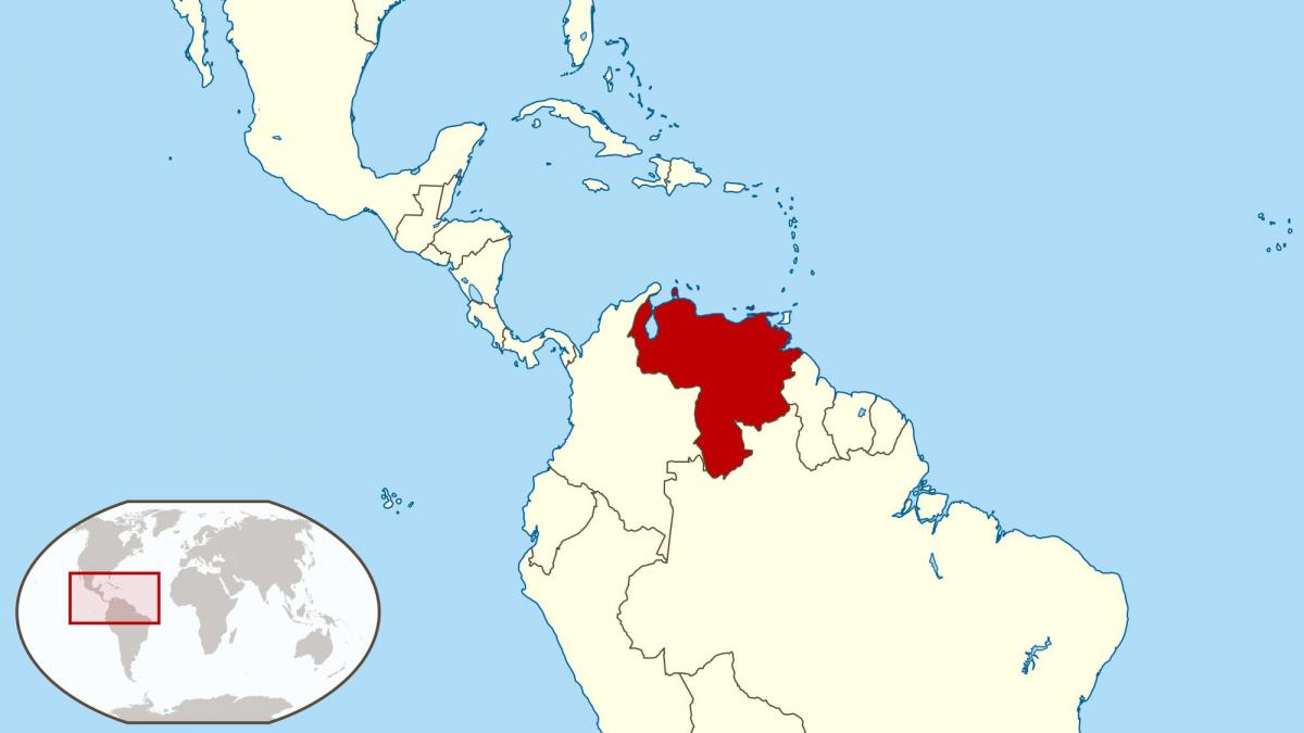 венесуэл газрын зураг дээр өмнөд америкийн