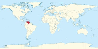 Венесуэл газрын зураг дээр дэлхийн
