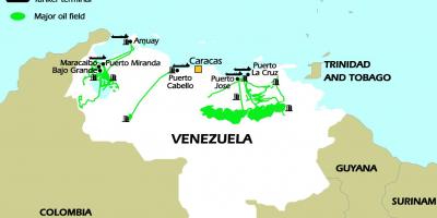Венесуэл газрын тосны нөөцтэй газрын зураг